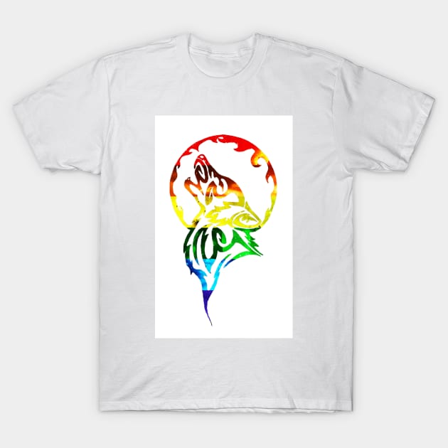 Pride Tribal Wolf T-Shirt by Adamhass